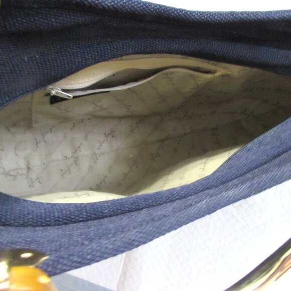 Pier Giorgio Vintage 1980’s blue woven straw purse handbag tote - Picture 3 of 4